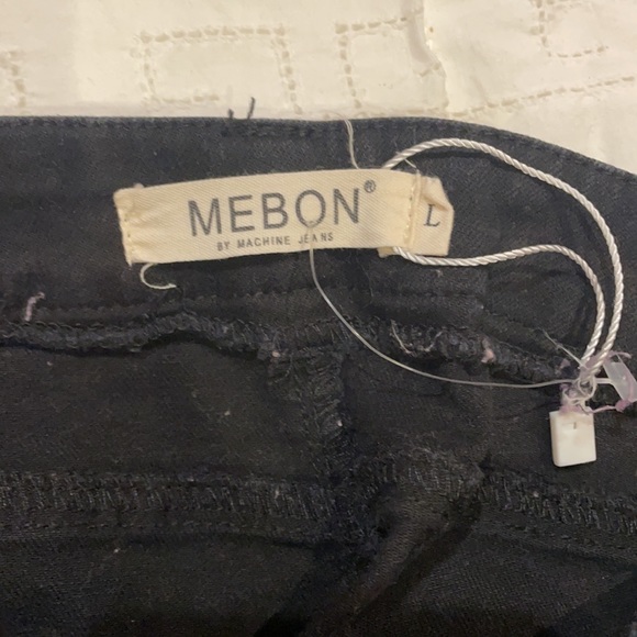 DENIM zip up Black mini skirt 🖤 size large - Picture 3 of 4